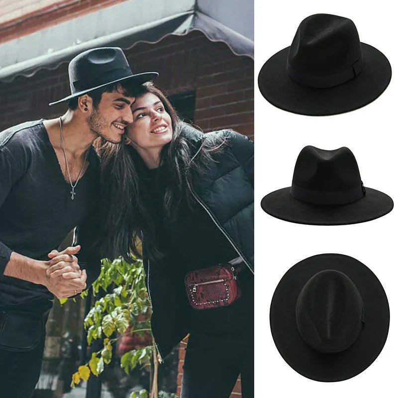 Black fedora hat unisex